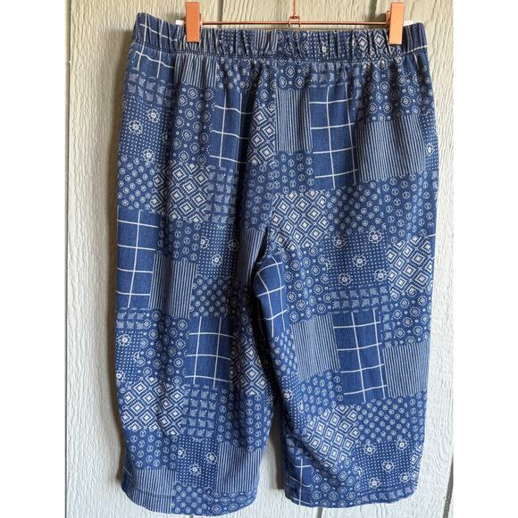 Land's End Patchwork Sport Knit Capri Pull On Cropped Pants Land's End Medium - Picture 5 of 5